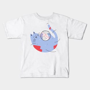 Cat with Cotton Ball Kids T-Shirt